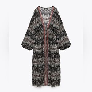 Zara Embroidered printed Kaftan